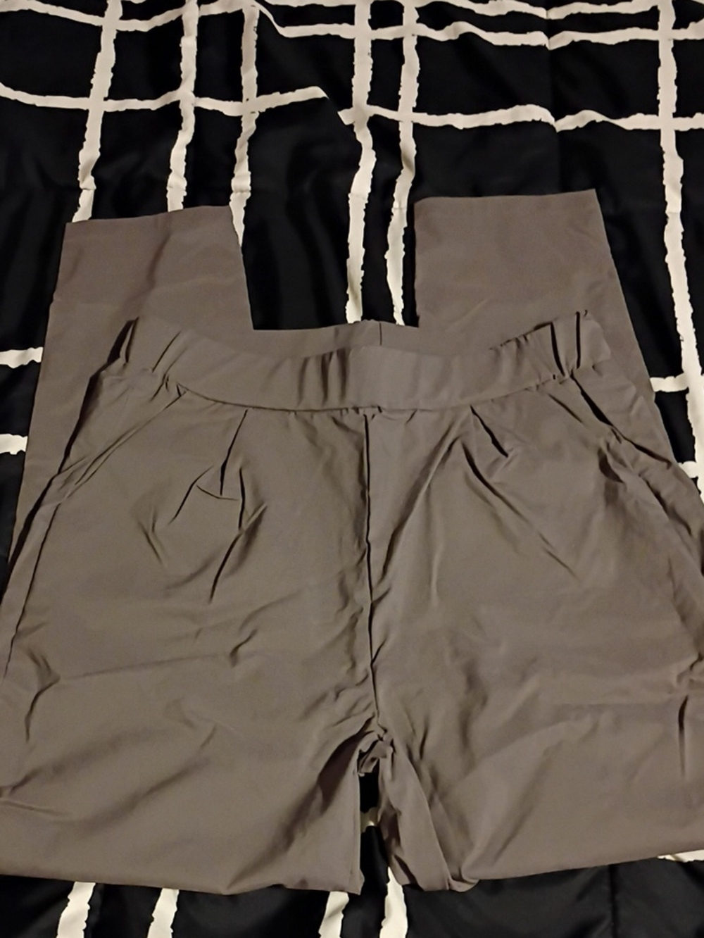 SHEIN Straight Leg Gray Pull-On Trousers
